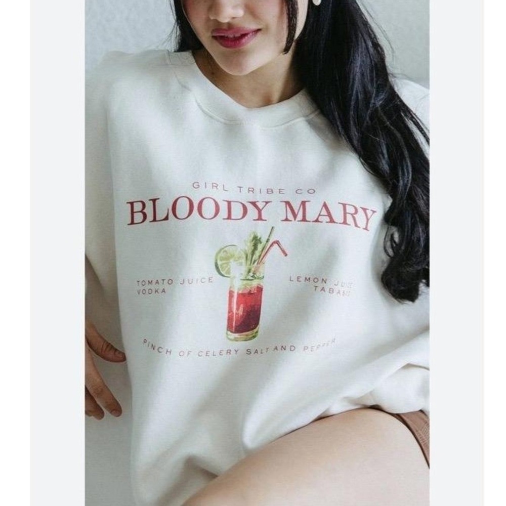 Girl Tribe Co Sweatshirt Womens Small Bloody Mary Graphic Print Long Sleeve